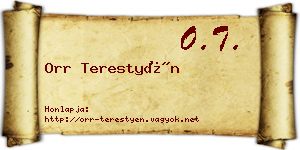 Orr Terestyén névjegykártya